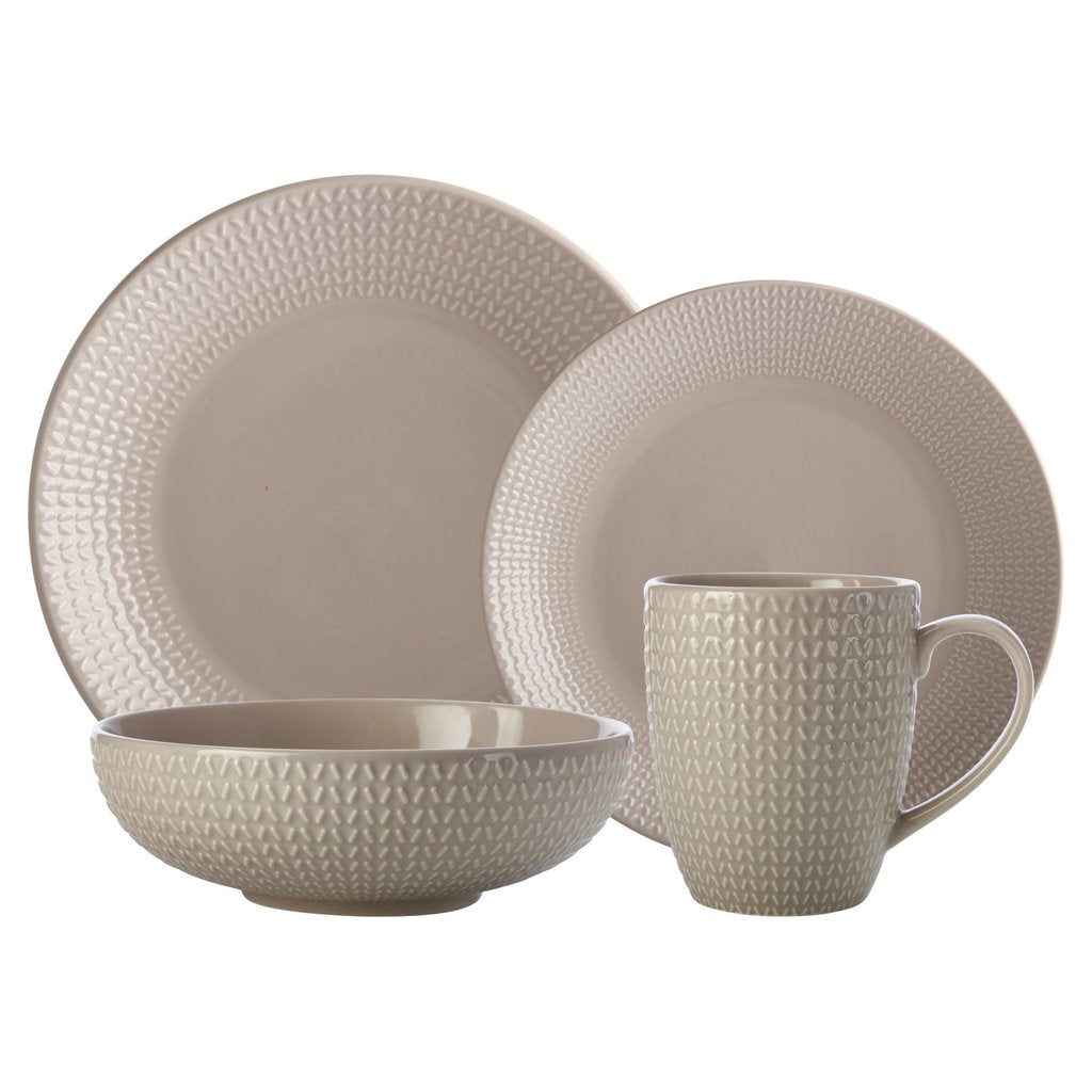 Casa Domani Corallo Coupe Dinner Set of 16 Pieces Sand