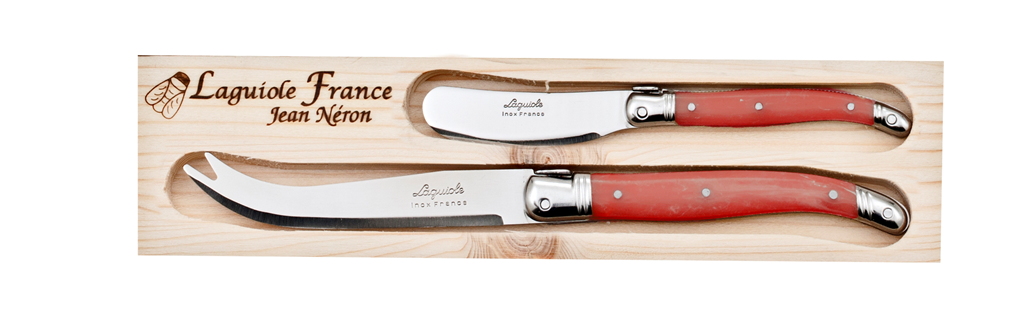 LAGUIOLE 2 PCE RED CHEESE KNIFE/PATE SET