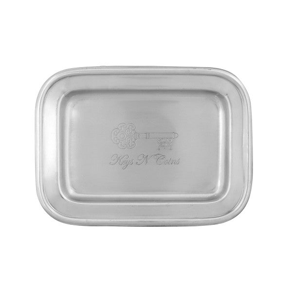 Keys N Coins Tray Pewter Finish 19x14cm