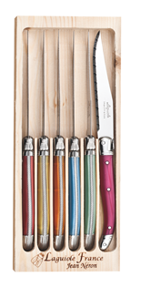 LAGUIOLE 6 PCE COLOUR MIX KNIFE SET