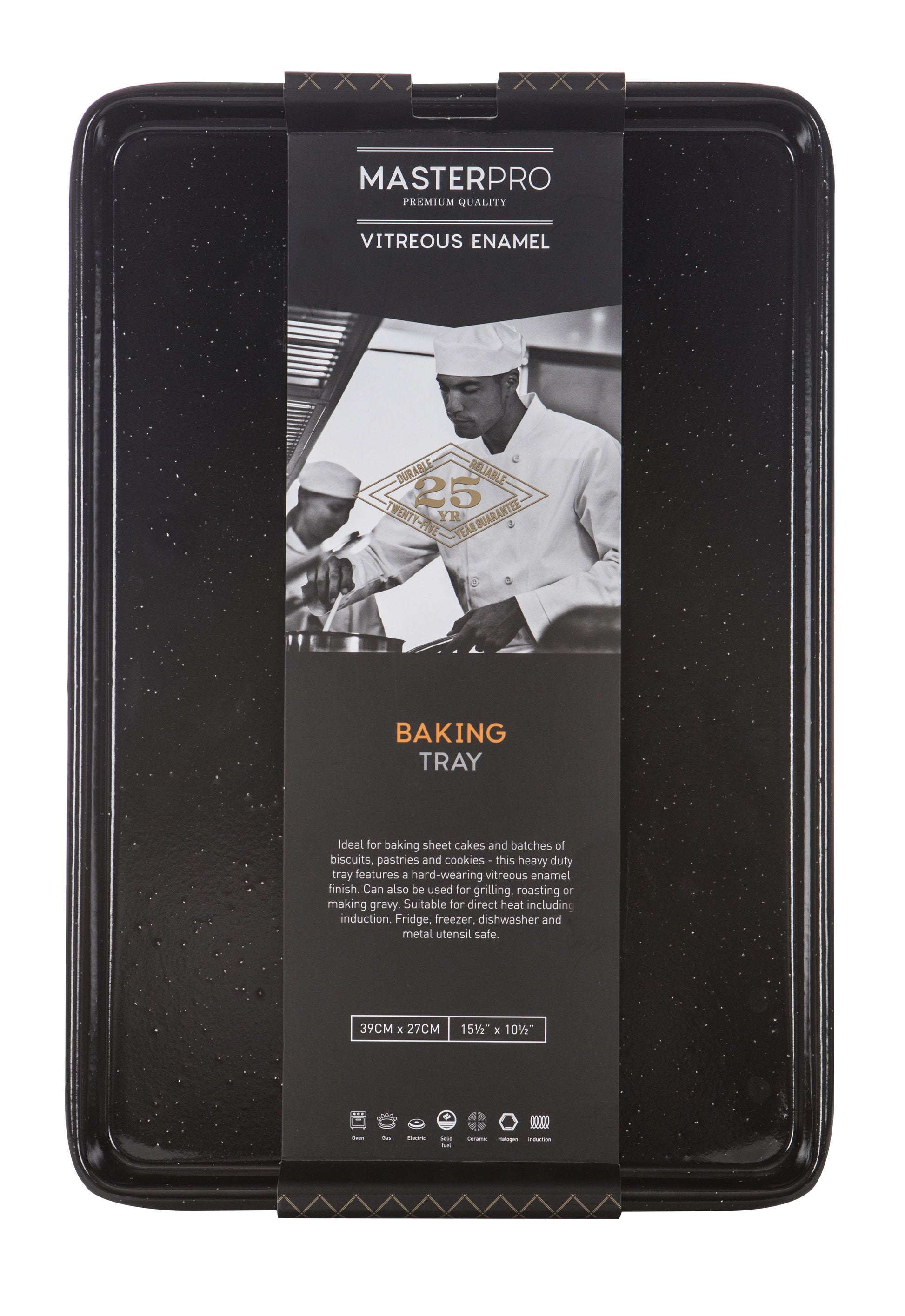 MASTERPRO PRO ENAMEL BAKING TRAY 40X27X2.5CM