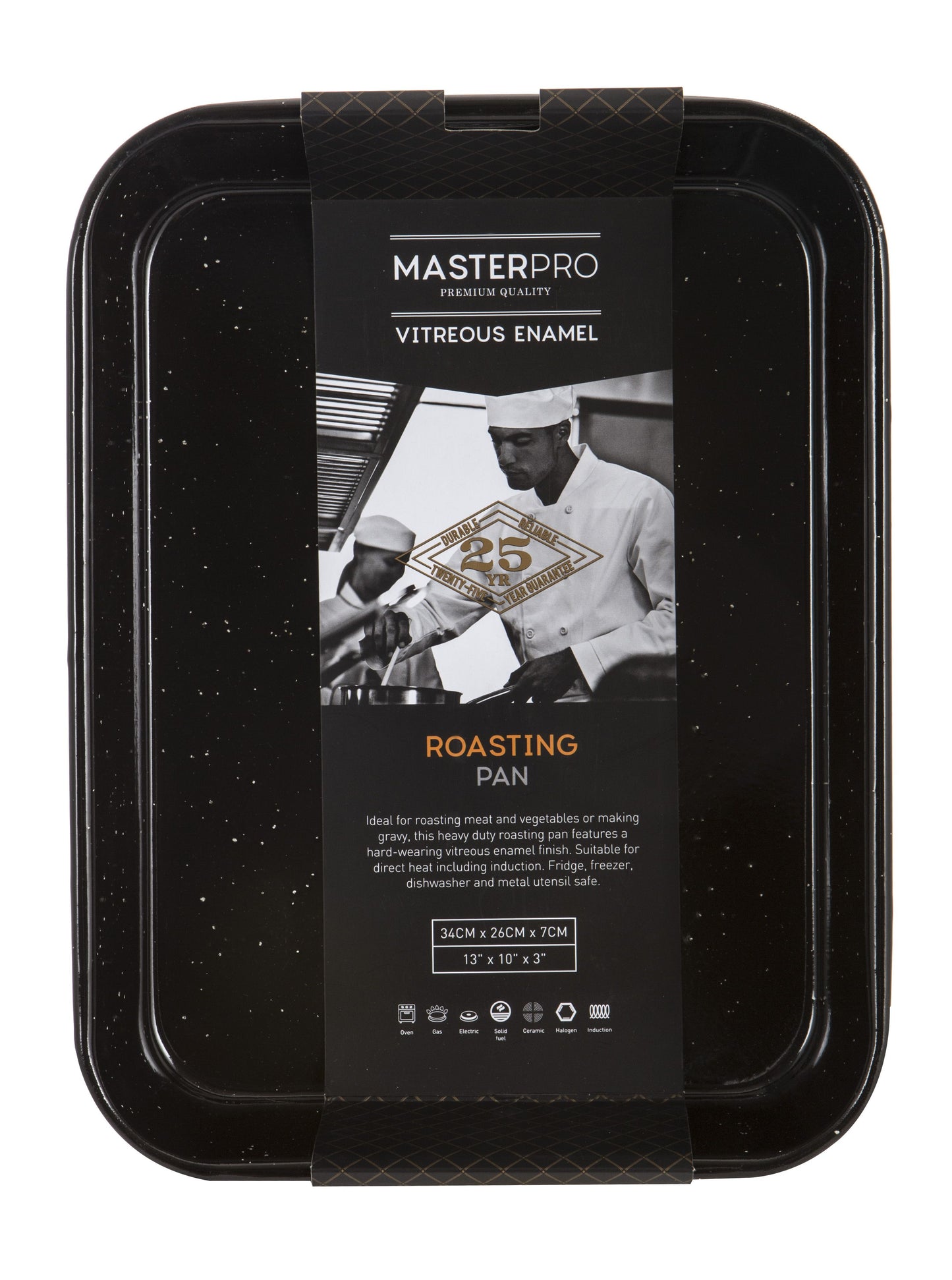 MASTERPRO PRO ENAMEL RECT ROASTING PAN 34X26X7.5CM-1