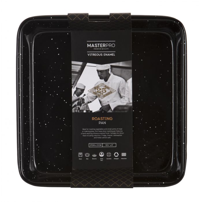 MASTERPRO PRO ENAMEL SQ ROASTING PAN 24X4.5CM