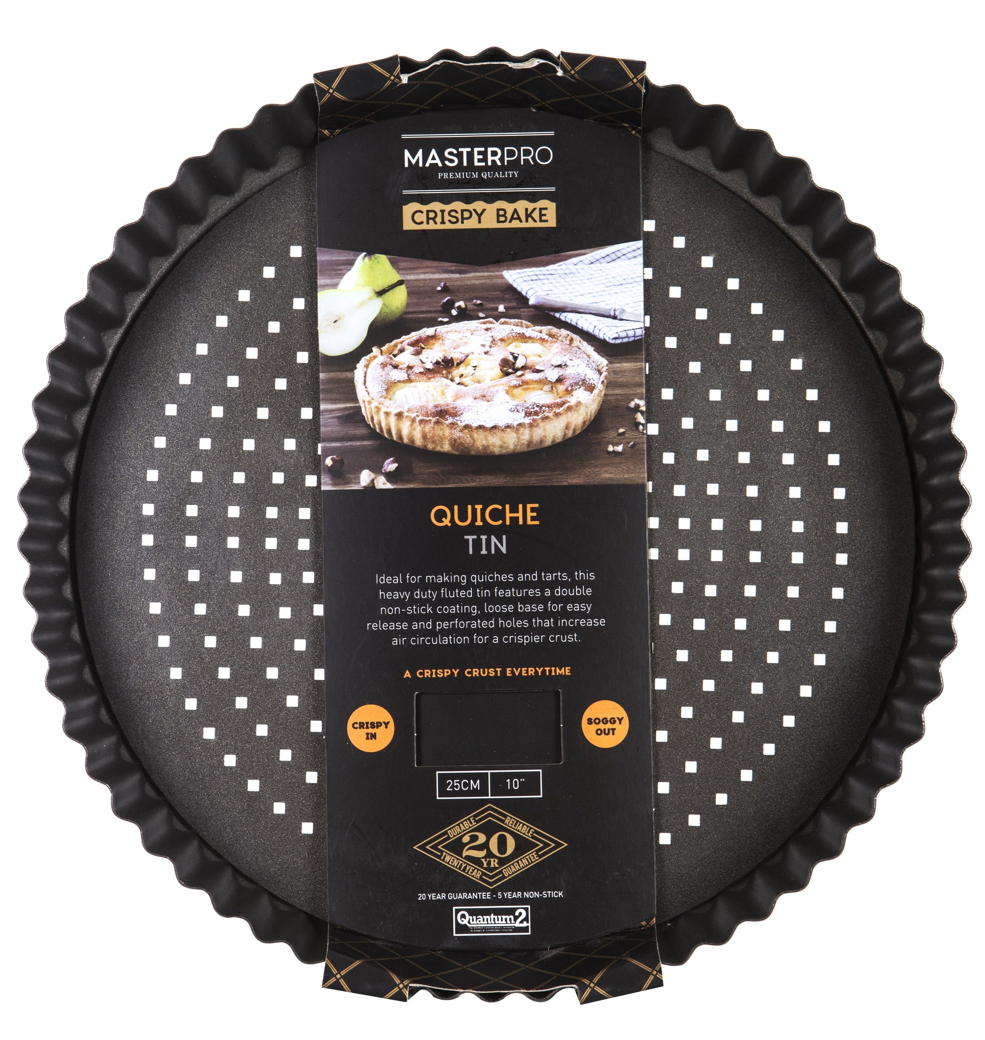 MasterPro Non Stick Round Crispy Quiche 25cm