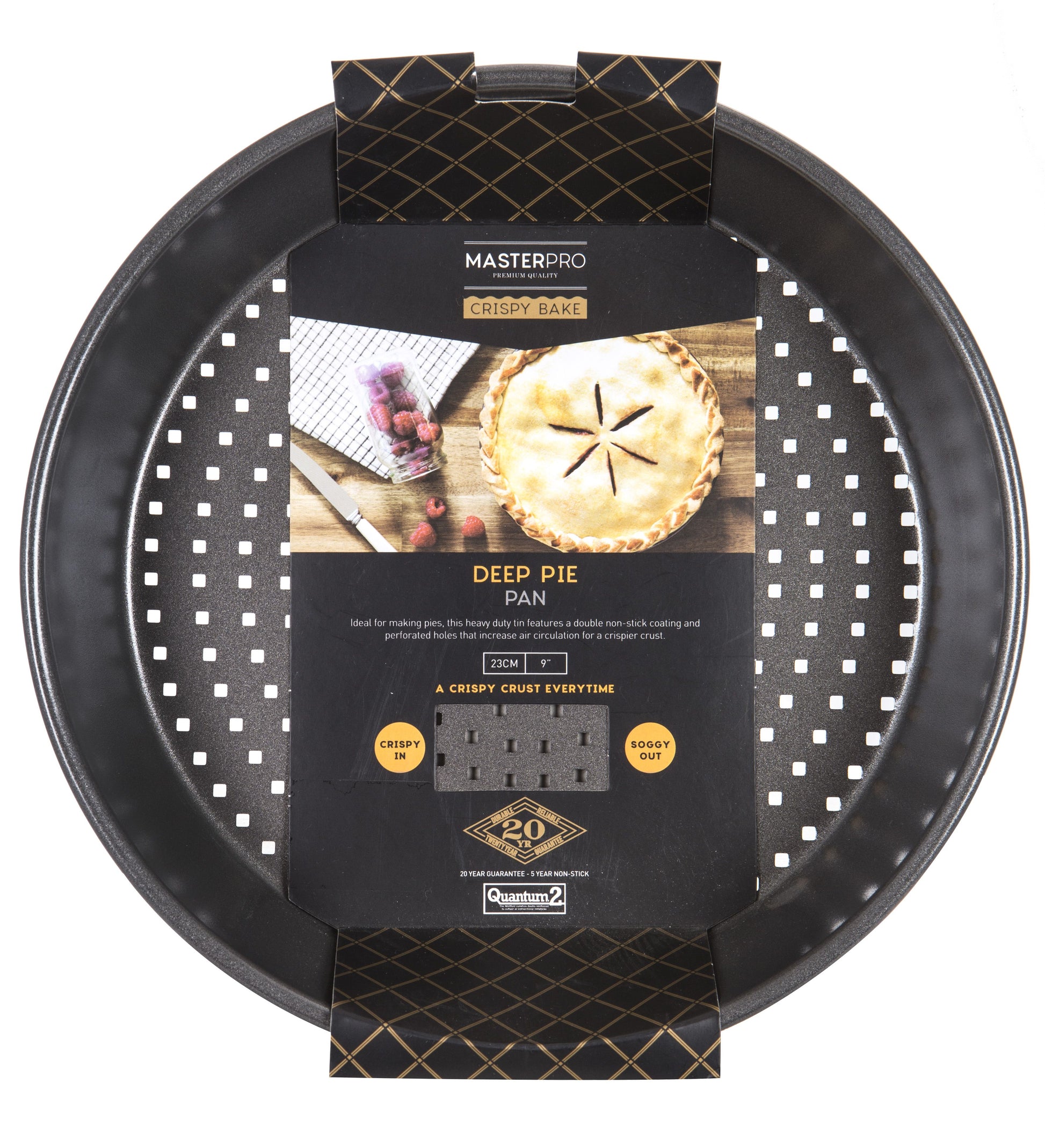 Masterpro Non Stick Crispy Bake Deep Pie and Tart Tin 24cm x 5cm