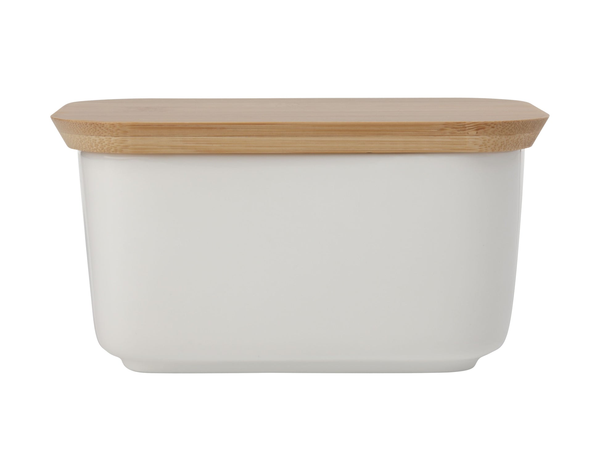 Maxwell & Williams White Basics Butter Dish with Bamboo Lid