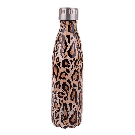 Oasis Stainless Steel Drink Bottle in Leopard Print 500ml