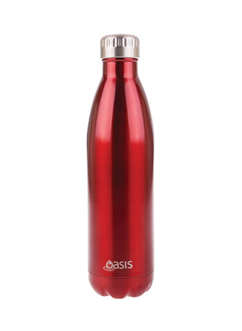 Oasis Stainless Steel Drink Bottle in Red 750ml