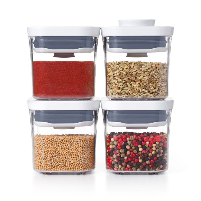 Oxo Pop Mini Container Square 200ml Set of 4 Pieces