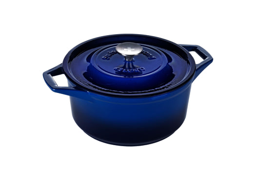 Swiss Diamond Cast Iron Round Casserole 4.7L Blue