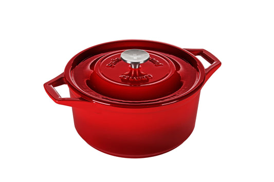 Swiss Diamond Cast Iron Round Casserole 4.7L Red