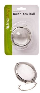 STAINLESS STEEL MESH TEA BALL ON CHAIN 4.5CM