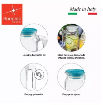 Bormioli Fridge Jug Blue Lid 1L