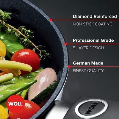 Woll Diamond Induction Cookset Fixed Handles Set of 4 Pieces