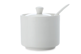 Maxwell & Williams White Basics Straight Sugar Bowl with Spoon