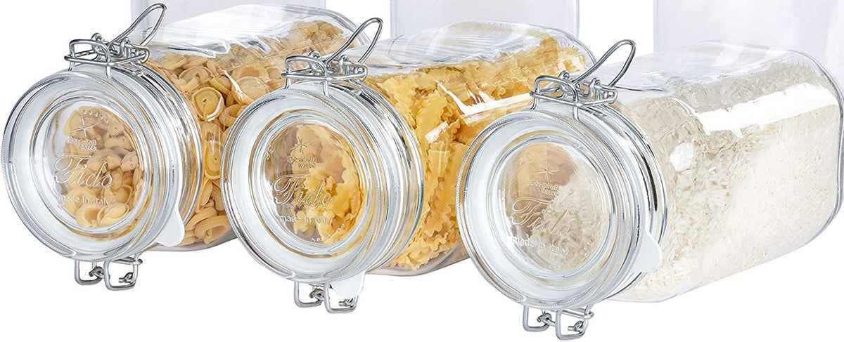 Clear glass lid Fido jar for storing pantry essentials