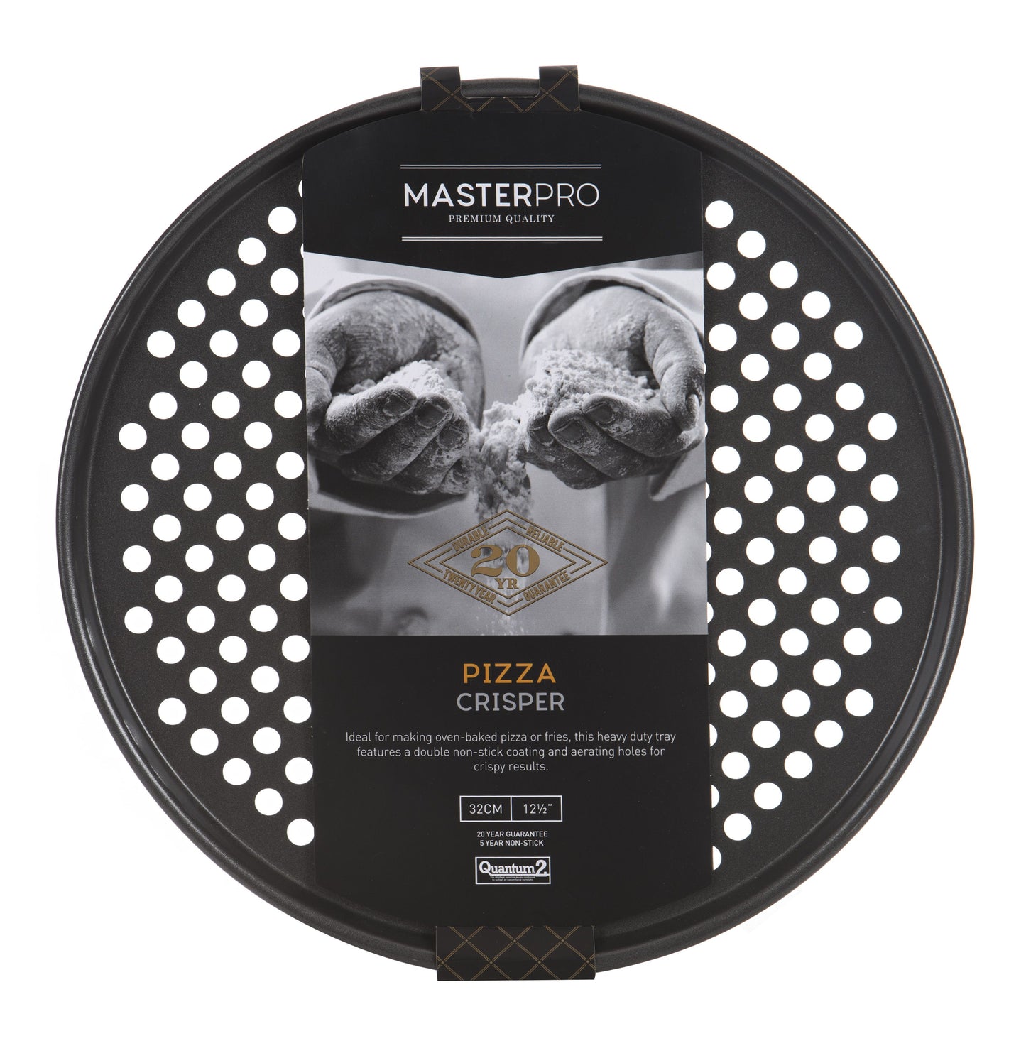 MasterPro Non Stick Round Pizza Crisper Holes 30cm