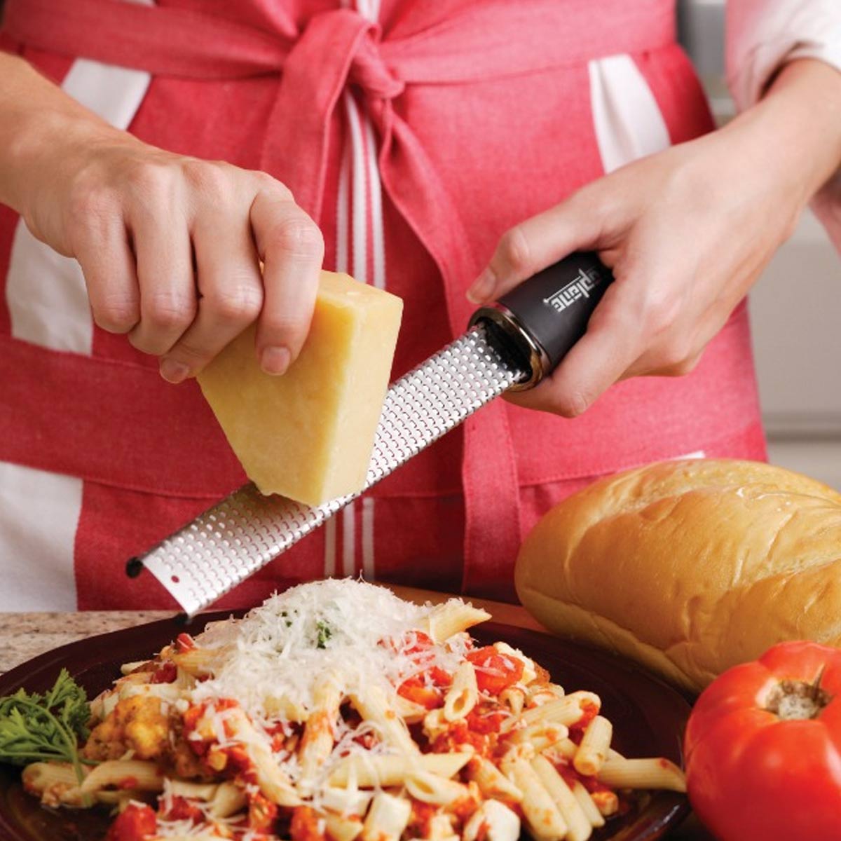 Microplane stainless steel zester for kitchen use