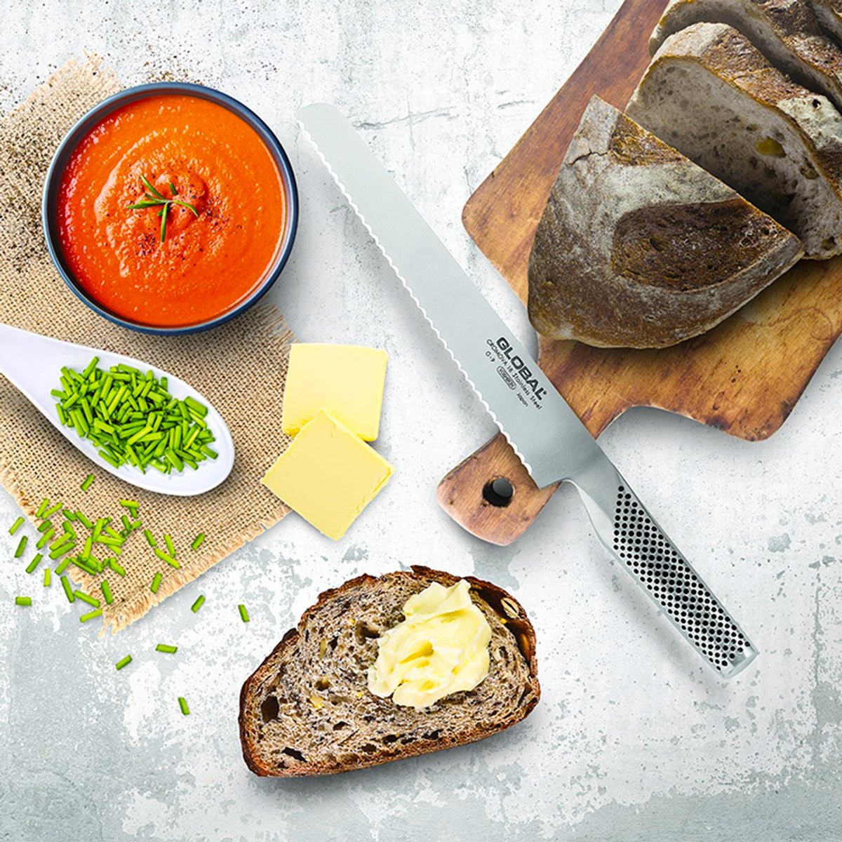Global Bread Knife serrated blade