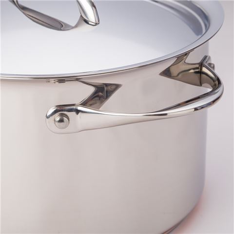 Premium stainless steel stockpot with copper base for even heating