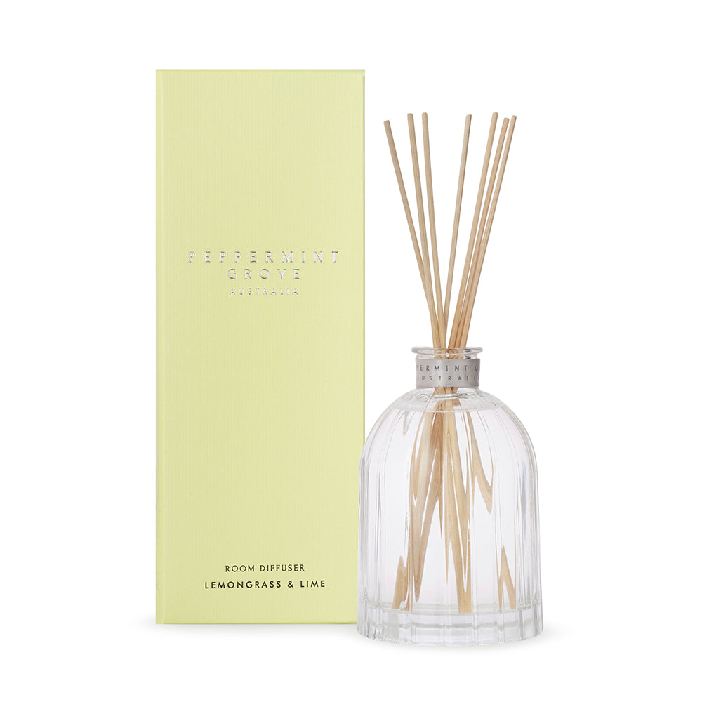 Lemongrass and Lime scented diffuser 350ml Peppermint Grove home fragrance