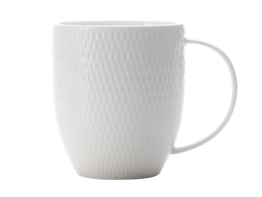 Maxwell & Williams White Basics Diamonds Coupe Mug 370ml porcelain coffee mug