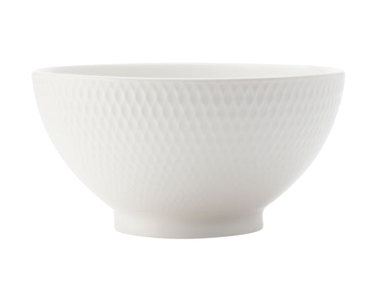 Maxwell & Williams White Basics Diamonds Rice Bowl 12.5cm for serving rice, noodles, desserts and everyday meals.