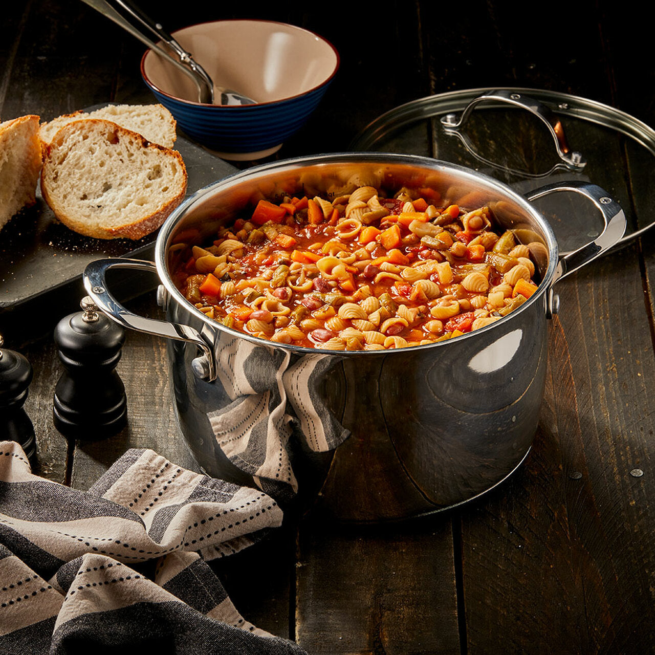 Swiss Diamond Premium Steel Stock Pot polished stainless steel finish