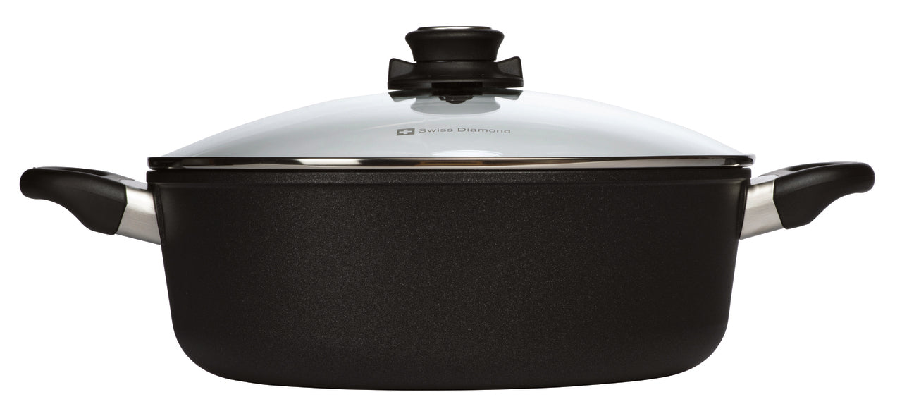 Swiss Diamond XD braiser with diamond reinforced nonstick surface