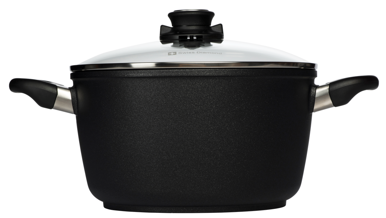Swiss Diamond XD deep induction casserole with glass lid 24cm 5.2L capacity