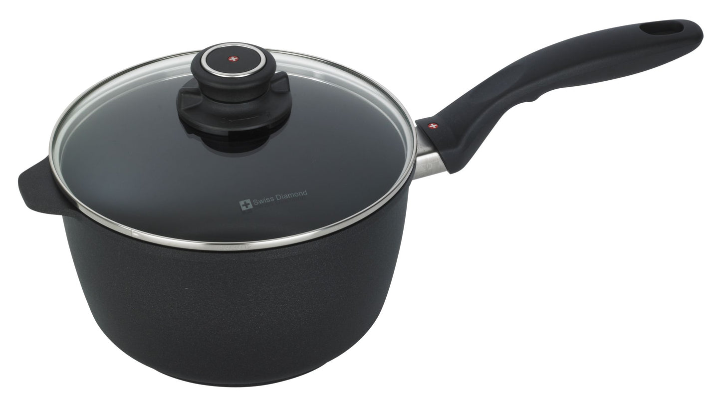 Swiss Diamond XD 20cm 3L saucepan with glass lid and ergonomic handle